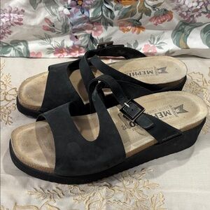 Mephisto Black Strappy Sandals Size 38, 7.5
